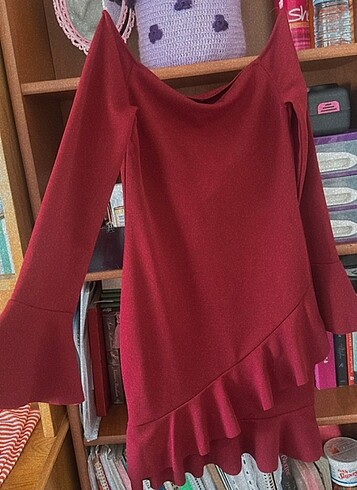 s Beden bordo Renk Bordo elbise