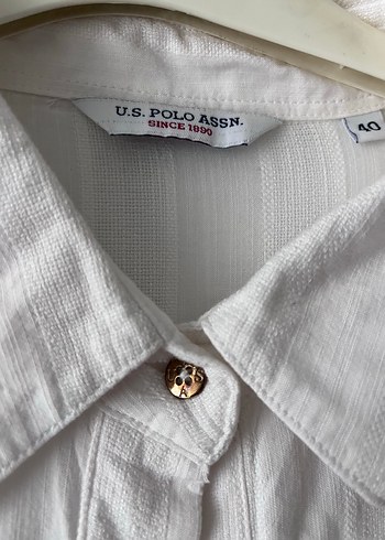 U.S. Polo Assn. Beyaz Keten uzun Kollu Gömlek