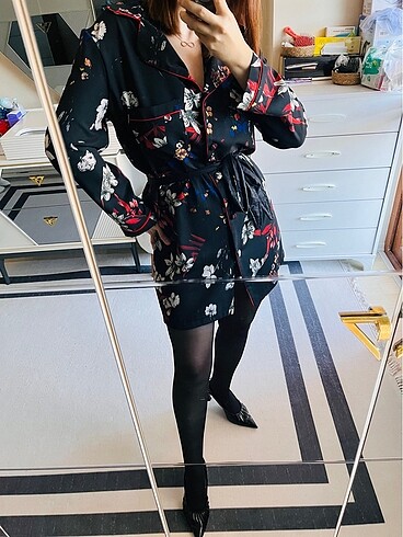 Zara model gömlek elbise
