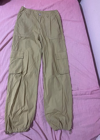Bej Kadın Rahat Kesim Paraşüt Pantolon