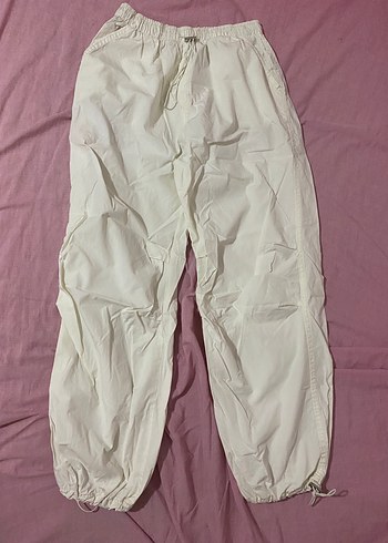 Beyaz Paraşüt Kadın Pantolon