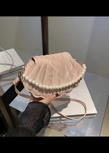 Pembe Piliseli Deri Kadın Çanta