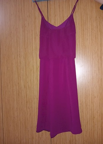 Parlak Mor Midi Elbise