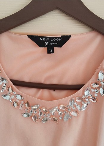 Pudra Renkli Uzun Salaş Abiye Elbise - Görsel 4