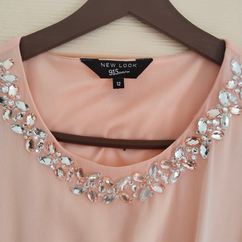 Pudra Renkli Uzun Salaş Abiye Elbise - Görsel 4