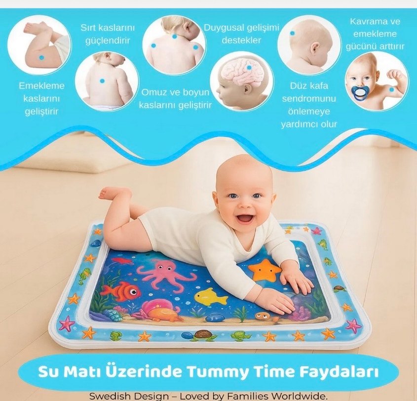 Renkli Deniz Canlıları Su Oyuncağı. Tummy Time oyun matı - Görsel 2