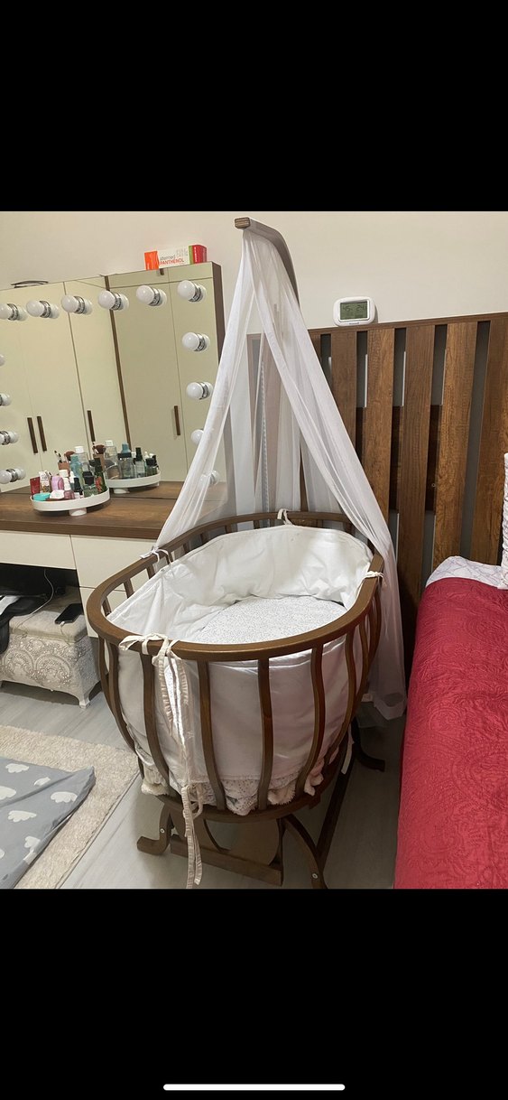 Ahşap Sallanabilir Sepet Beşik - Görsel 5