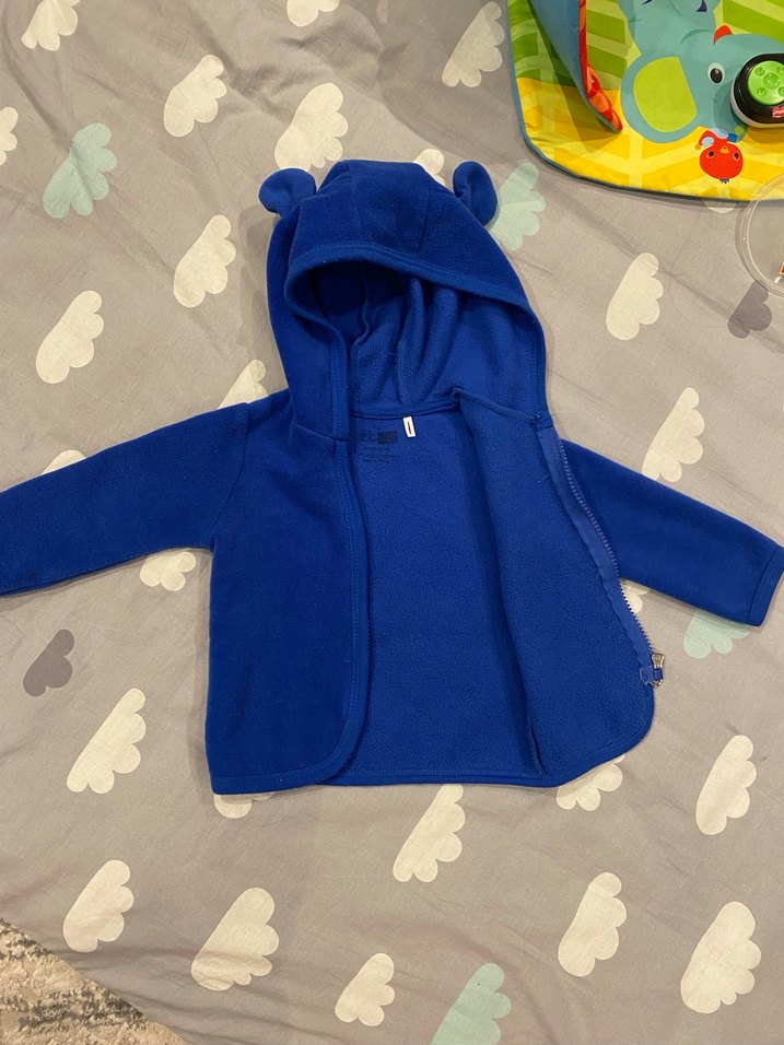 Kapüşonlu Mavi Erkek Çocuk Ceket - Görsel 2