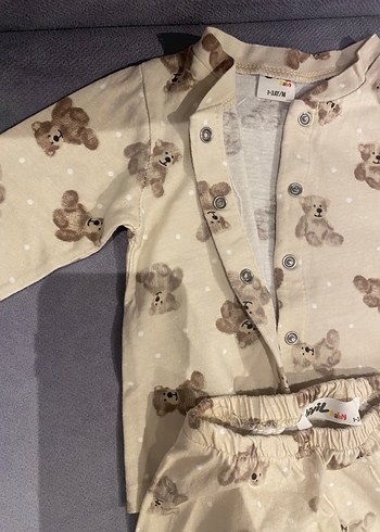 Bebek Erkek Pamuklu Ayıcık Desenli Takım - Görsel 3