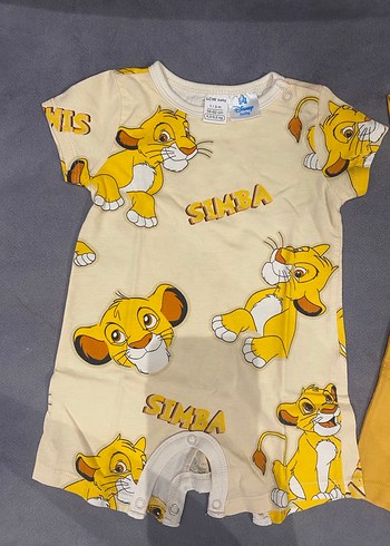 Sarı Simba Baskılı Bebek Tulumları - Görsel 2