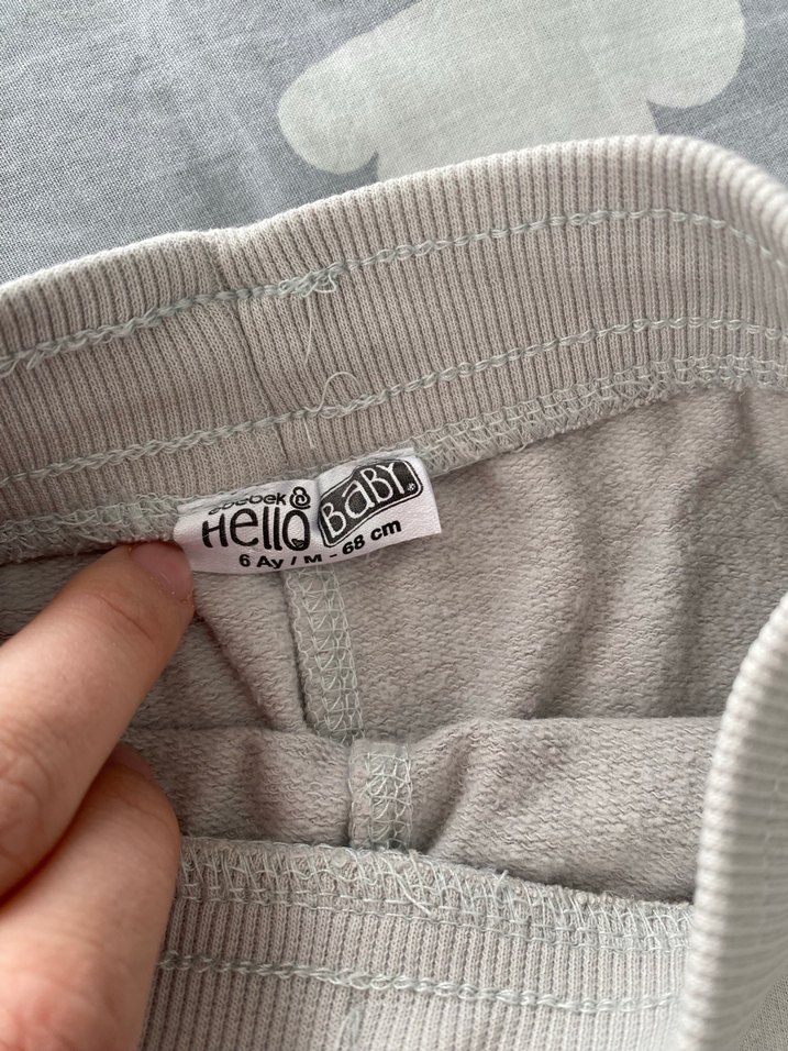 2li Gri ve lacivert Erkek Çocuk Pamuklu Rahat Pantolon - Görsel 2