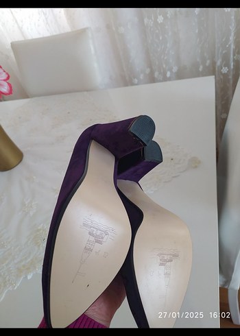 39 Beden Mor Süet Kadın Topuklu Stiletto