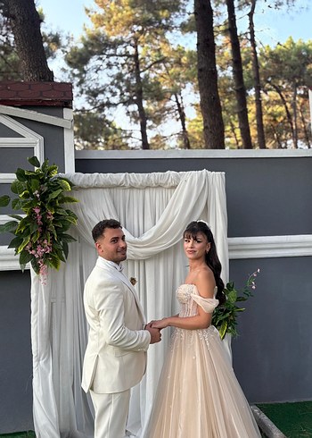 Diğer Şampanya Rengi Straplez Nişanlık