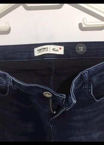 28 Beden Lacivert Midi Boy Kadın Denim Pantolon