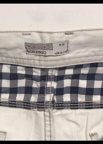 34 Beden LCW Erkek Beyaz Denim Mini Şort