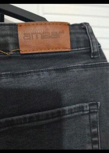 31 Beden gri Renk Gri Dar Kesim Midi Denim Kadın Jean
