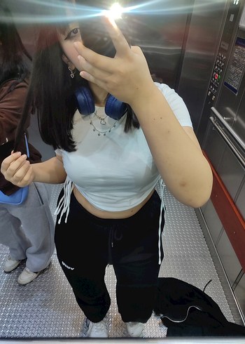 Beyaz Crop Top, Kısa Kollu, Halter Yaka