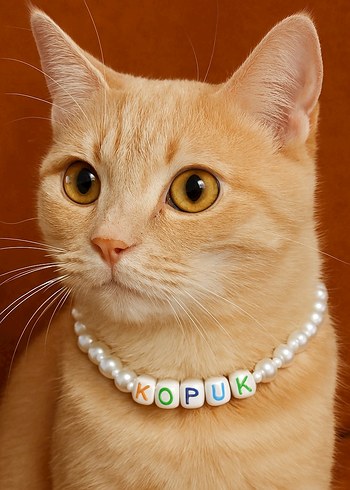 Kişiye Özel İnci Kedi Tasması