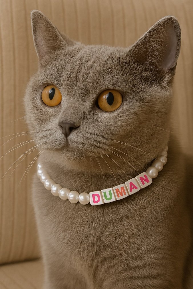 Kişiye Özel İnci Kedi Tasması - Görsel 2