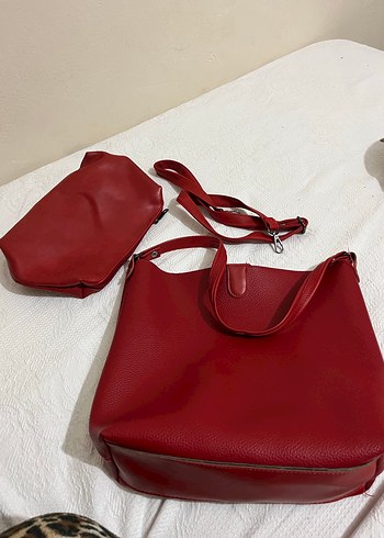 Kırmızı Deri Minimalist Kadın Çanta