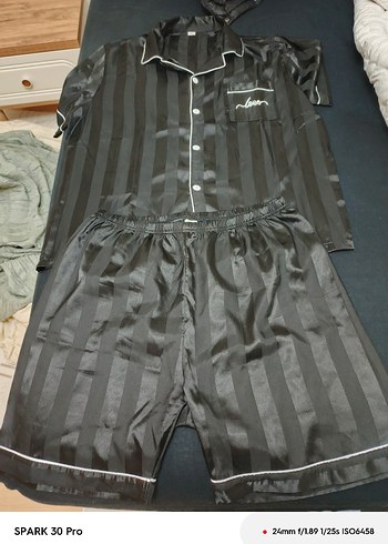 erkek Yeşil kırmızı siyah çizgili 3lü Pijama Takımı - Görsel 3