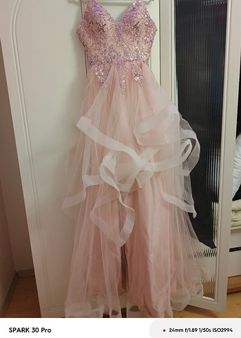 pudra uzun abiye - Görsel 2