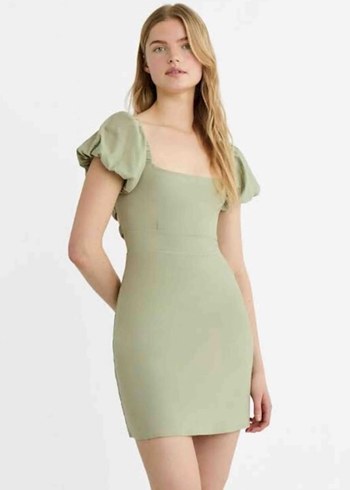 Stradivarius sırt detaylı kısa elbise - Görsel 2