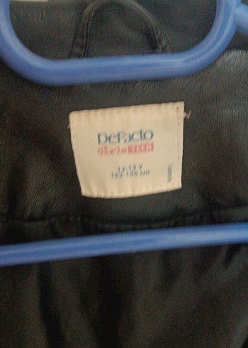 Defacto Nakışlı Siyah Deri Ceket DeFacto