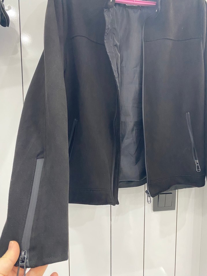 Erkek Siyah Fermuarlı Street Wear Ceket - Görsel 3