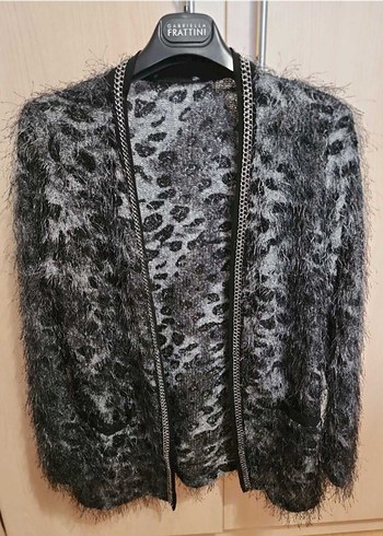 Vakko Leopar Desenli Siyah Gri Hirka