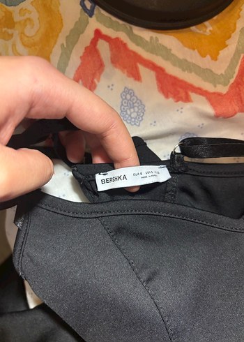 Bershka Bershka Siyah V Yaka İnce Askılı Uzun Elbise