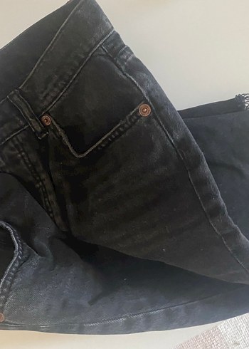 38 Beden siyah Renk Zara Siyah Midi Kot Şort Pantolon