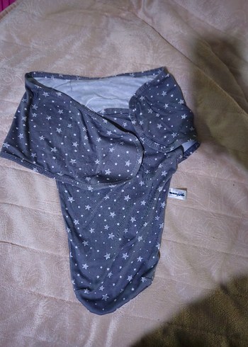 Gri Yıldız Desenli Bebek Kundak - Görsel 3