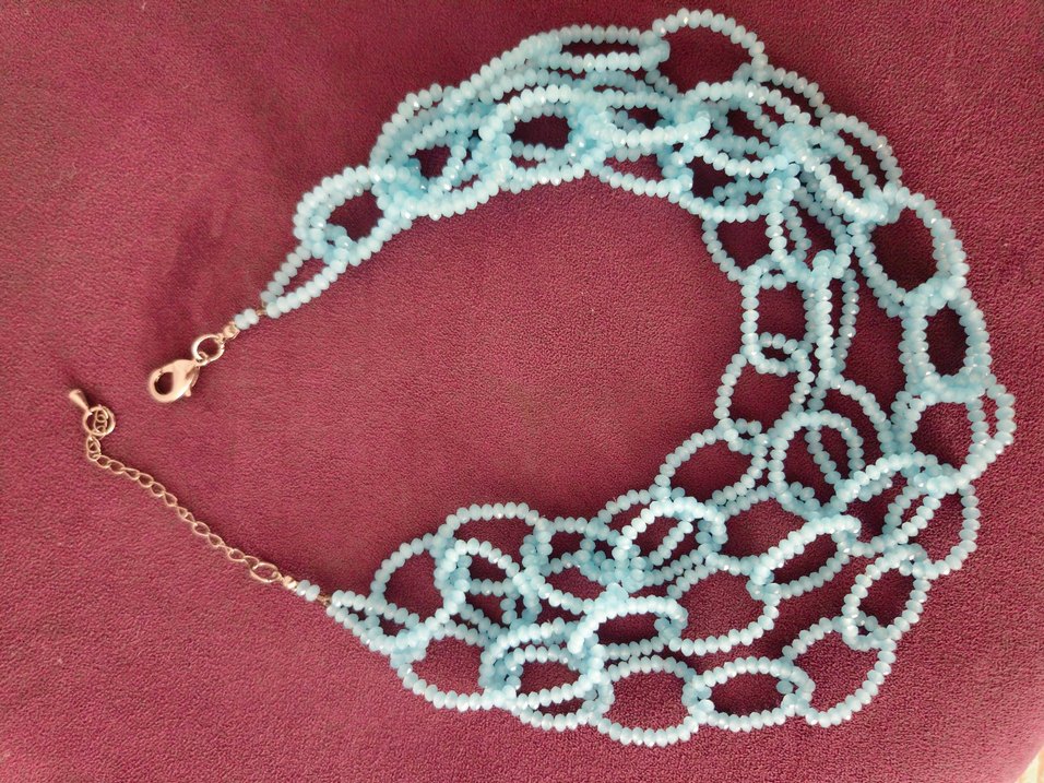 Uzun Turkuaz Zincir Detaylı Bohem Kolye - Görsel 2