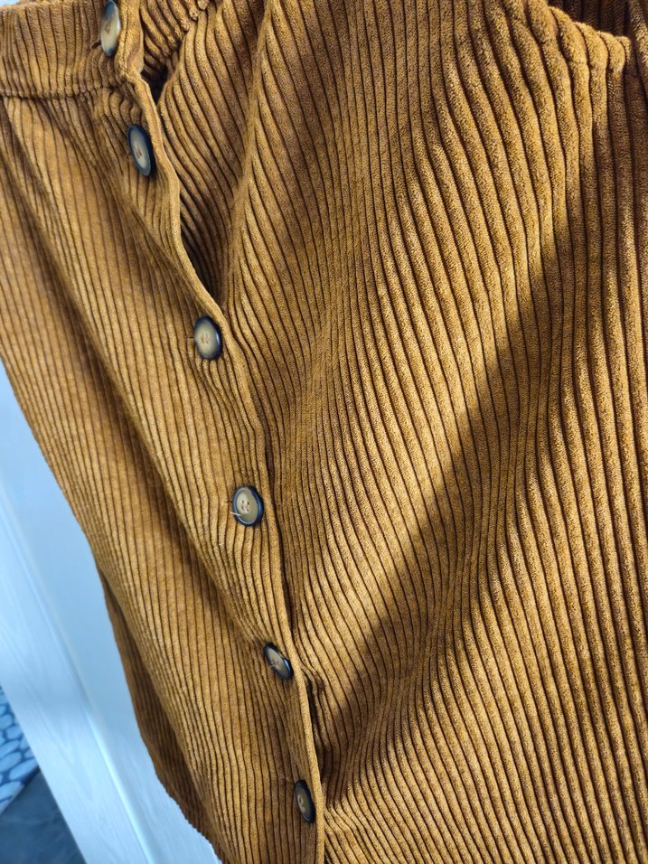 Koton 40 beden düğmeli Kadın Midi Süet Etek - Görsel 2