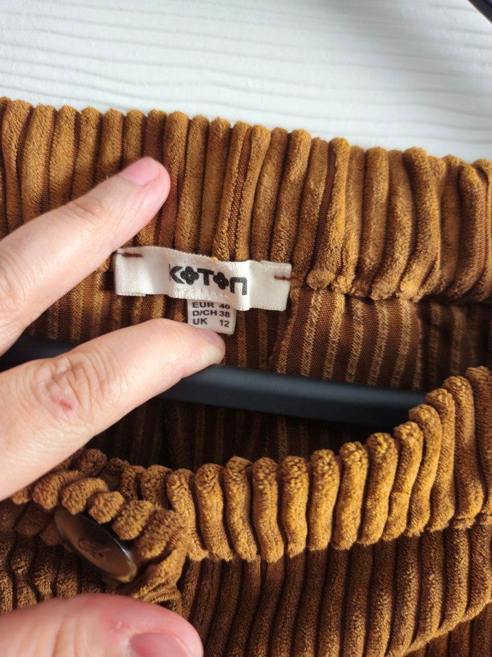 Koton 40 beden düğmeli Kadın Midi Süet Etek - Görsel 5