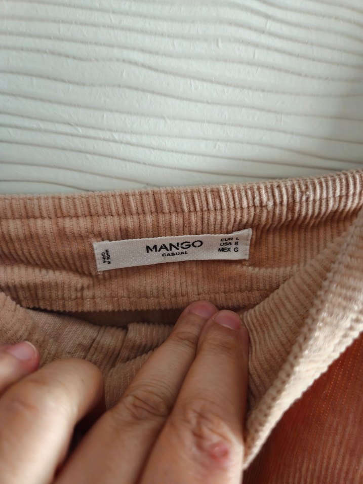 Kadife Düğmeli Bej Slopet Elbise - Görsel 2