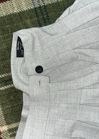 Gri Pilili Midi Kadın Etek - Görsel 3