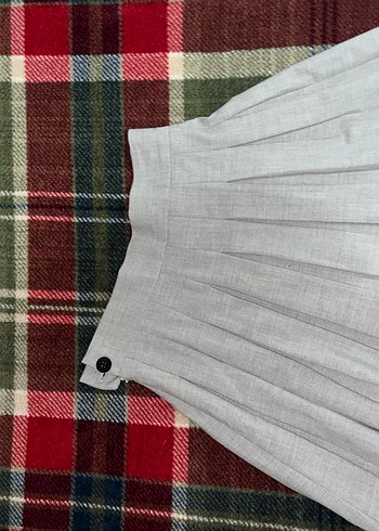 Gri Pilili Midi Kadın Etek - Görsel 2