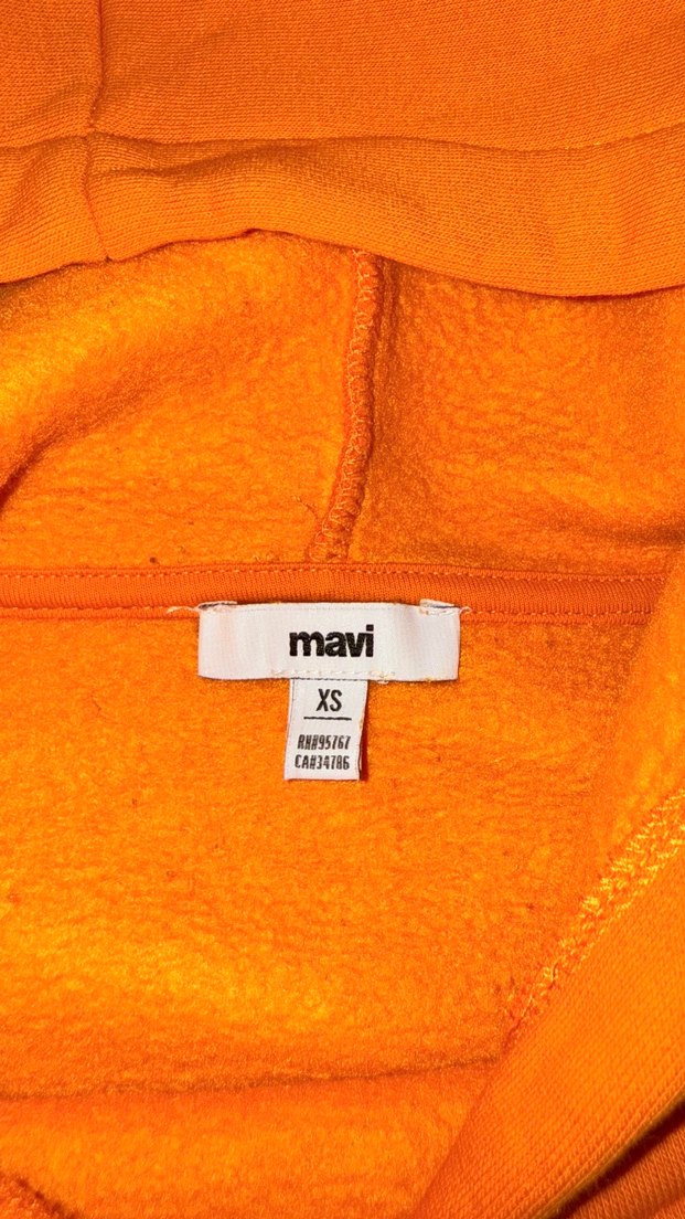 Turuncu Kapüşonlu Rahat Sweatshirt - Görsel 2