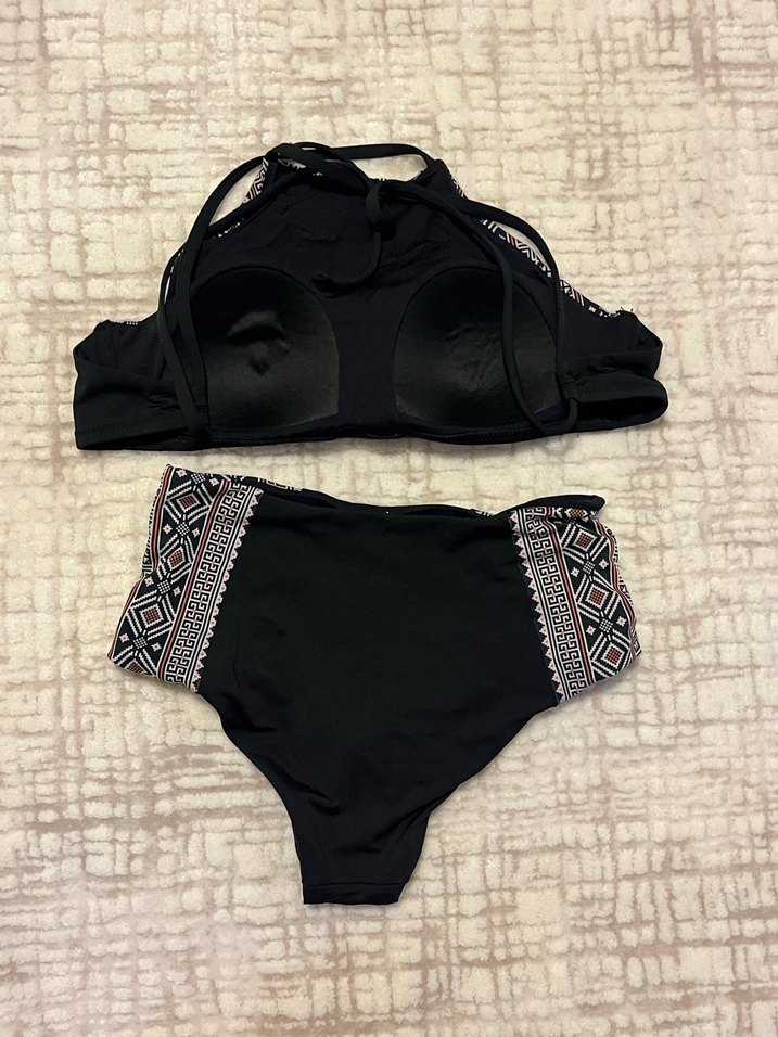 Bohem Desenli Siyah Bikini - Görsel 2