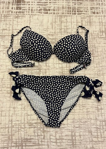 Puantiyeli Lacivert Kadın Bikini