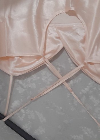 sıfır somon renkte abiye ceyizlik gecelik - Görsel 2