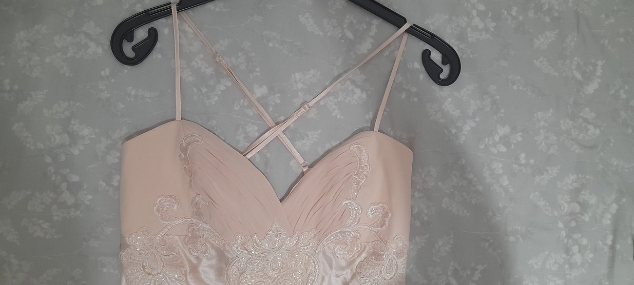 sıfır somon renkte abiye ceyizlik gecelik - Görsel 3