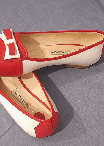 Kırmızı Deri Tokalı Kadın Düz Ayakkabı - Görsel 5