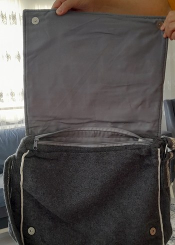 Gri Nakışlı Bohem Kadın Çantası - Görsel 2