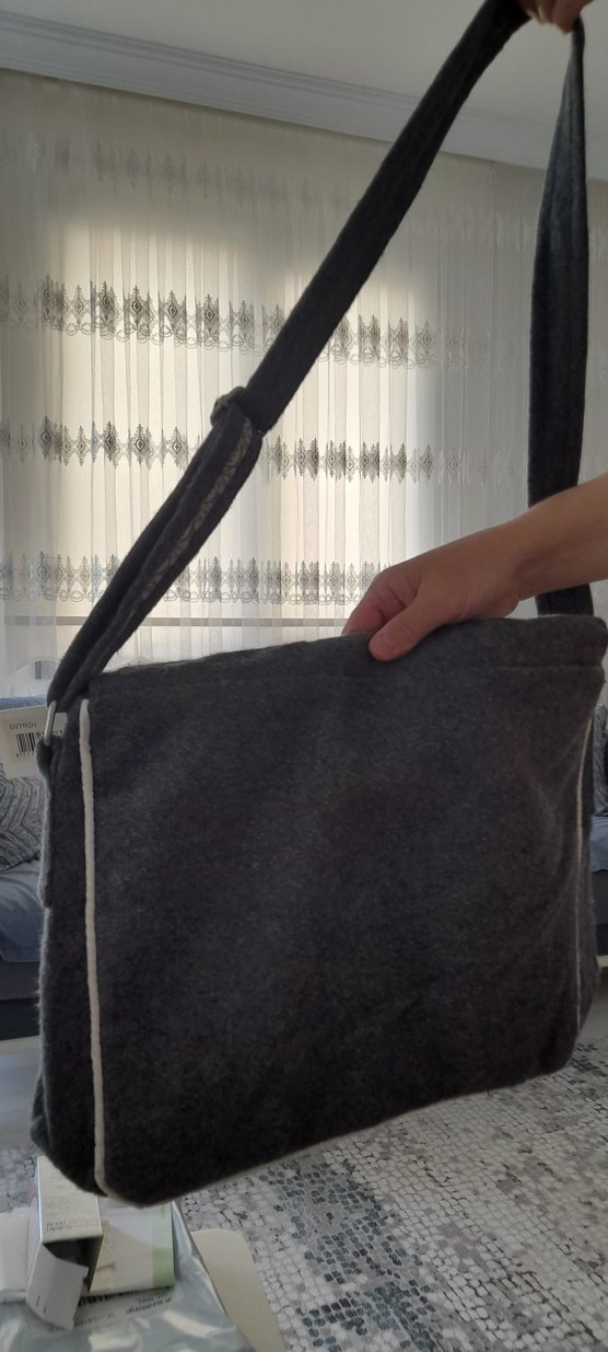 Gri Nakışlı Bohem Kadın Çantası - Görsel 5