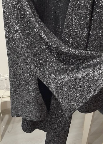 Kadın Gri Simli  Hırka - Görsel 5
