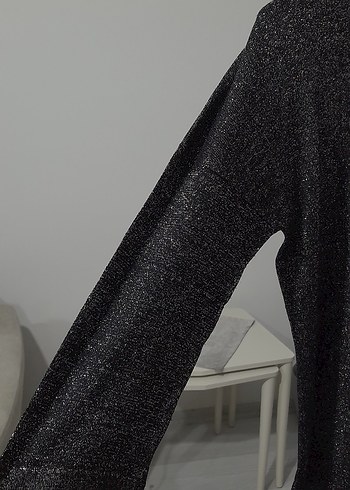 Kadın Gri Simli  Hırka - Görsel 3