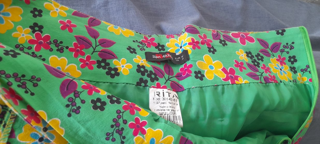 sıfır renkli Baskılı  yazlik Etek - Görsel 4